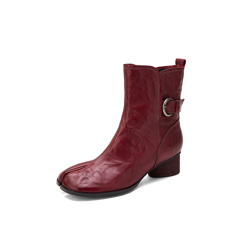 Leather Classic Strap - Botas Tabi de Couro Genuíno Feitas