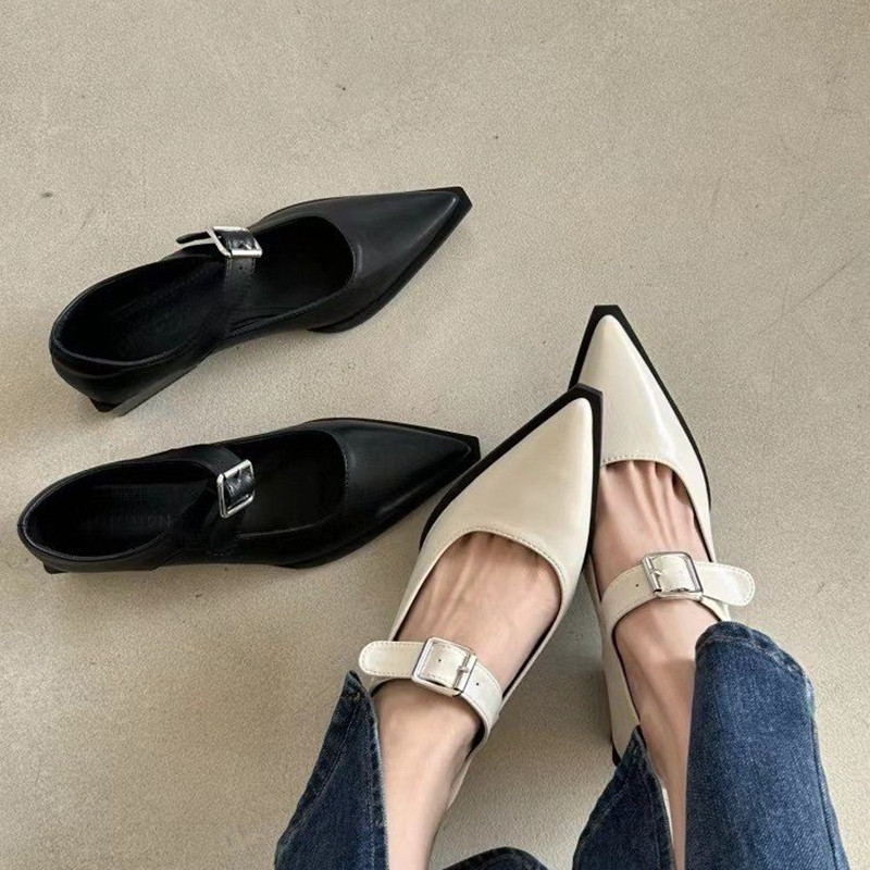 Leather Classic Strap - Sapatos Femininos Mary Jane da Moda: