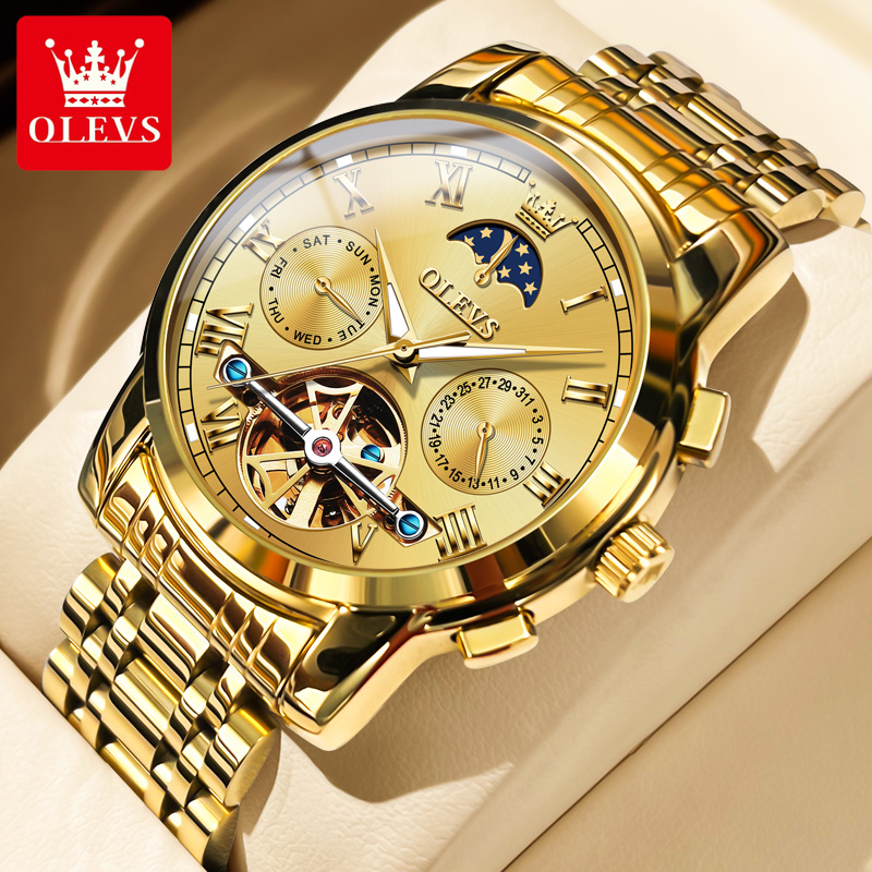 Olevs 6617 relógio mecânico cl - Leather Classic Strap avaliação e preço